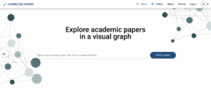 Interface do Connected Papers mostrando mapa de conhecimento para revisão de literatura com Inteligência Artificial